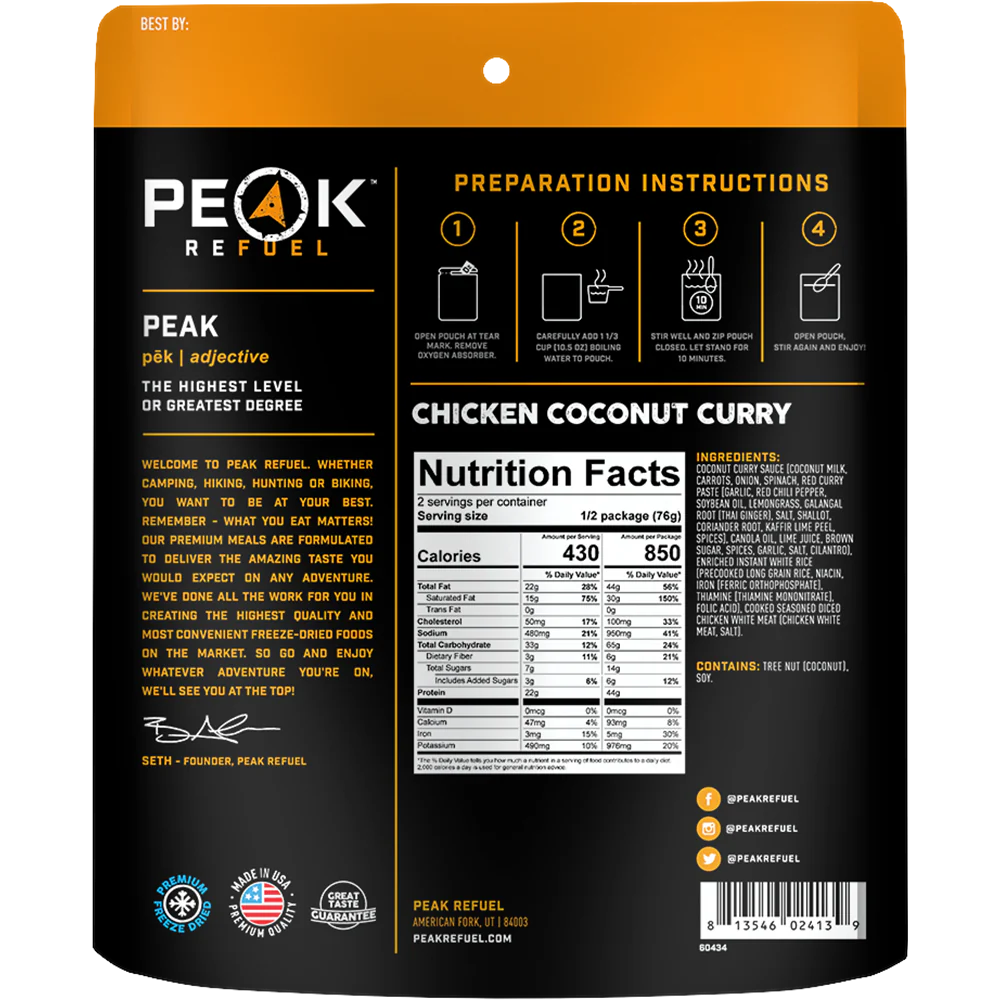Peak ReFuel Chicken Coconut Curry|15645