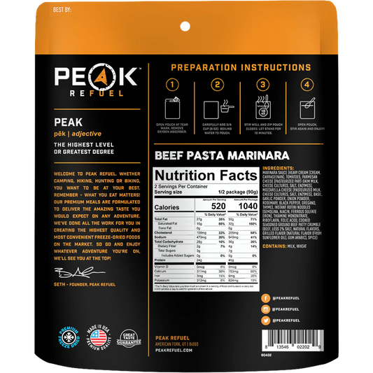 Peak ReFuel Beef Pasta Marinara|15648