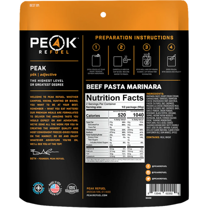 Peak ReFuel Beef Pasta Marinara|15648