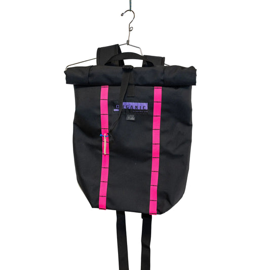 Organic Roll Down Backpack 28L - Black/Pink