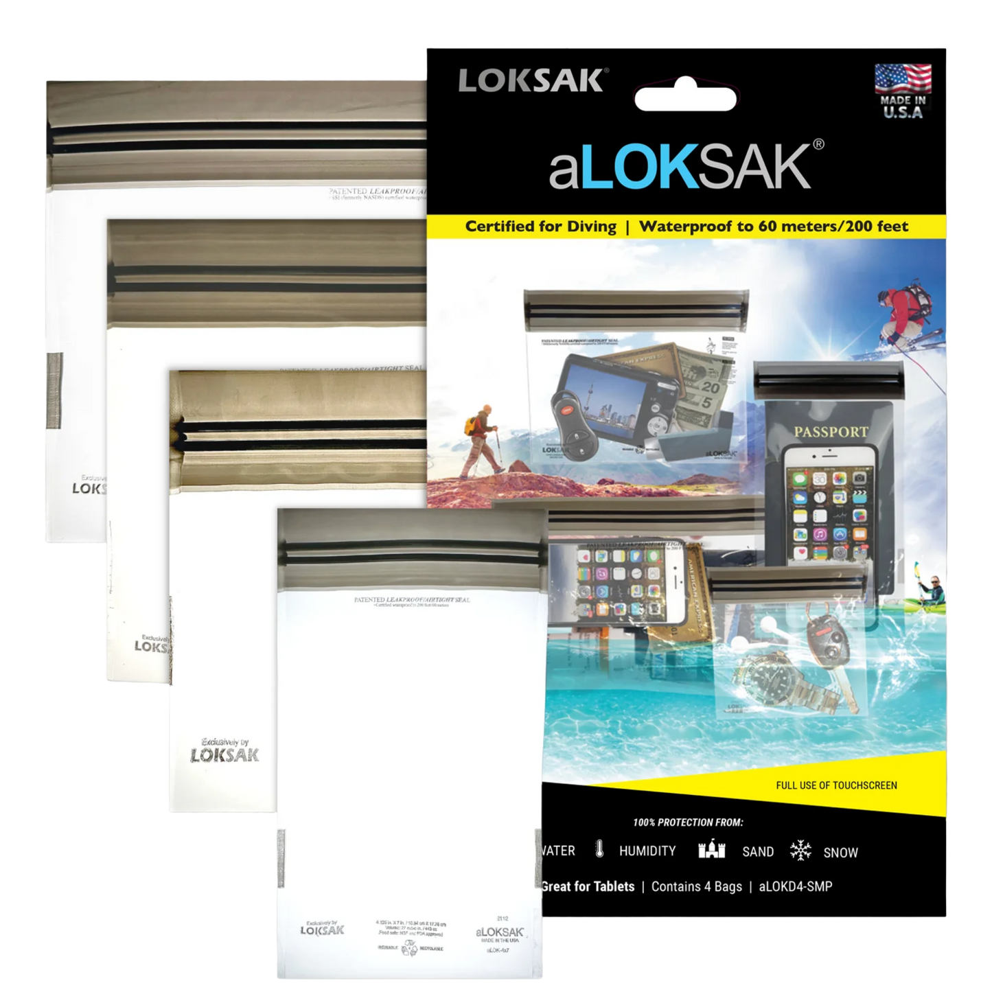 LOKSAK aLOKSAK Waterproof Bags (4-pack of Assorted Sizes)